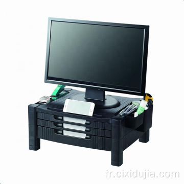 Hauteur ergonomique réglable en plastique assembler le support du moniteur